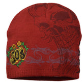 "Rock Gone Wild" Music and Skull-Themed Knit Cuffless Beanie